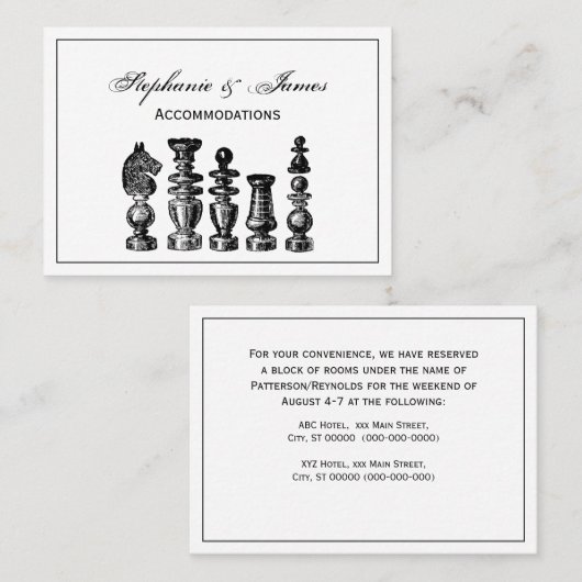 Schaakstukken  kunst visitekaartje (Voorkant / Achterkant)