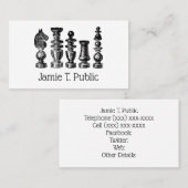 Schaakstukken  kunst visitekaartje (Voorkant / Achterkant)