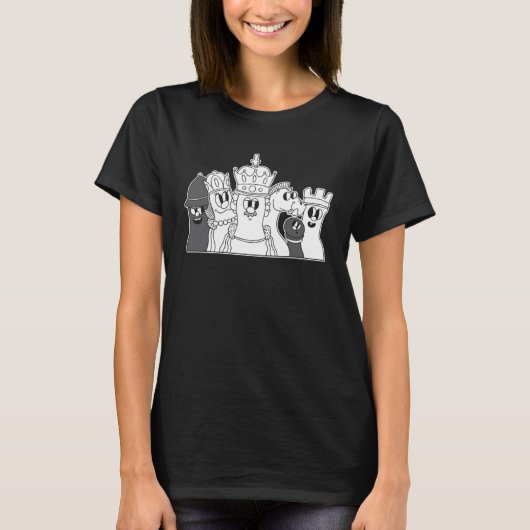 Schaakstukken met een Knuffelfactor T-shirt (Voorkant)