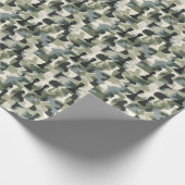 Schaakstukken Modern Groen en Wit Camo Cadeaupapier (Hoek)