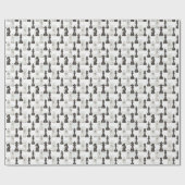 Schaakstukken Modern Zwart-wit Classic Cadeaupapier (Vlak)