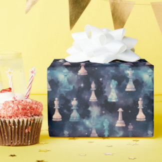 Schaakstukken Moderne Galaxy Nebula Kosmische Ruim Cadeaupapier