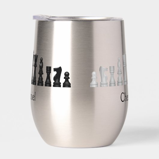 Schaakstukken Ontwerp Thermische Wijn Tumbler (Rechts)