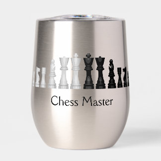 Schaakstukken Ontwerp Thermische Wijn Tumbler