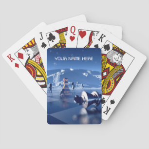 Schaakstukken op planetscape. Gepersonaliseerde te Pokerkaarten