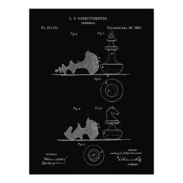  schaakstukken patentblauwdruk foto afdruk