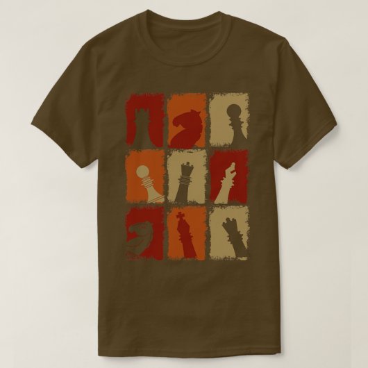 Schaakstukken Retro 2 T-shirt (Design voorkant)