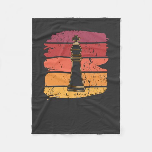 Schaakstukken Retro Fleece Deken (Voorkant)