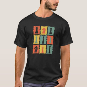 Schaakstukken Retro Grafisch Schaken Schaken T-shirt