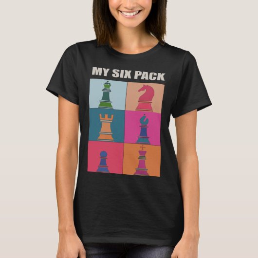 Schaakstukken Retro Pop Bekijk MIJN SIX PACK Worko T-shirt (Voorkant)