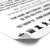 Schaakstukken, schaakclub Adverteren Poster (Hoek)