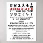 Schaakstukken, schaakclub Adverteren Poster (Voorkant)