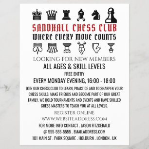Schaakstukken, Schaakclub Reclamefolder Flyer