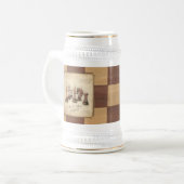 Schaakstukken schets kunst. Speler cadeau Bierpul (Voorkant links)