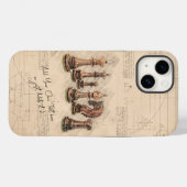 Schaakstukken  schets kunst. Speler cadeau Case-Mate iPhone Case (Achterkant (horizontaal))
