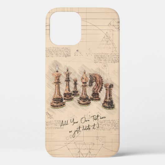 Schaakstukken schets kunst. Speler cadeau Case-Mate iPhone Case (Achterkant)