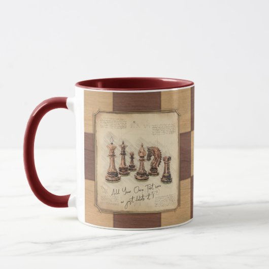 Schaakstukken schets kunst. Speler cadeau Mok (Links)