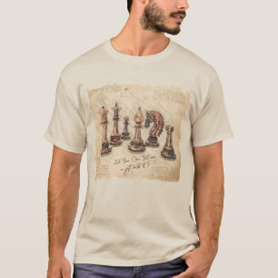 Schaakstukken schets kunst. Speler cadeau T-shirt