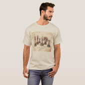 Schaakstukken schets kunst. Speler cadeau T-shirt (Voorkant volledig)