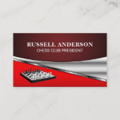 Schaakstukken Set op Schaakbord Visitekaartje (Voorkant)