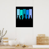 Schaakstukken Silhouet Poster (Keuken)