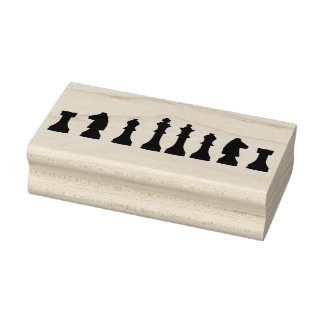 schaakstukken silhouet rubberstempel