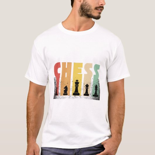  schaakstukken Silhouette Art T-shirt (Voorkant)