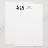 Schaakstukken Vintage Kunst #2 Briefpapier (Voorkant / Achterkant)