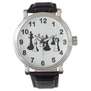 Schaakstukken Vintage Kunst #2 Horloge