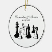 Schaakstukken Vintage Kunst #2 Keramisch Ornament (Links)