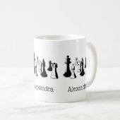 Schaakstukken Vintage Kunst #2 Koffiemok (Voorkant rechts)