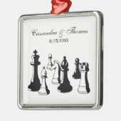 Schaakstukken Vintage Kunst #2 Metalen Ornament (Links)