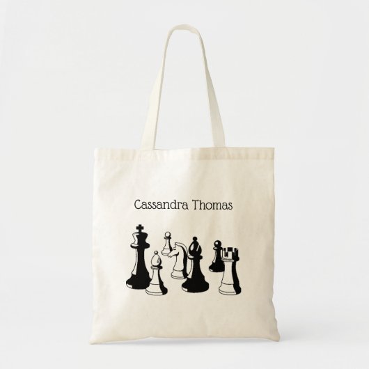 Schaakstukken Vintage Kunst #2 Tote Bag (Voorkant)