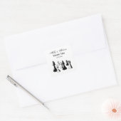 Schaakstukken Vintage Kunst #2 Vierkante Sticker (Envelop)