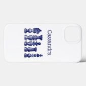 Schaakstukken Vintage Kunst Blauw Case-Mate iPhone Case (Achterkant (horizontaal))
