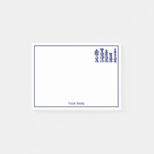 Schaakstukken Vintage Kunst Blauw Post-it® Notes