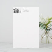 Schaakstukken Vintage Kunst Briefpapier (Staand voorkant)
