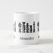 Schaakstukken Vintage Kunst Grote Koffiekop (Voorkant)