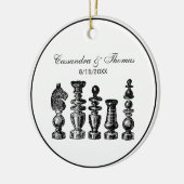 Schaakstukken Vintage Kunst Keramisch Ornament (Links)