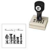 Schaakstukken Vintage Kunst Rubberstempel (Gestempeld)