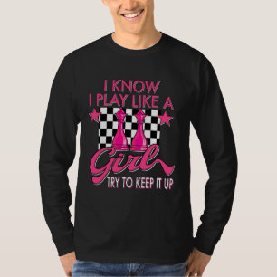 Schaakstukken Vrouwen Meisje Schaak Koningin Schak T-shirt