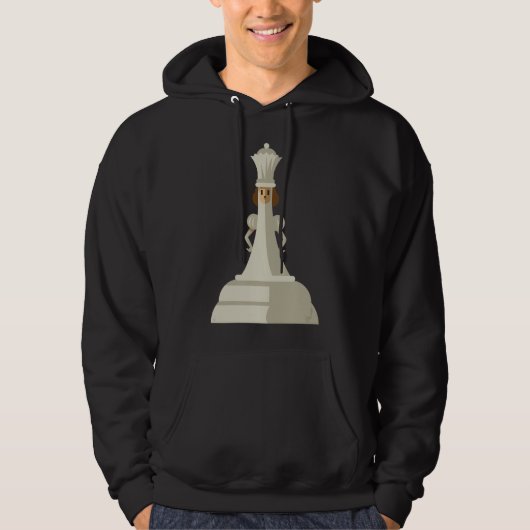 Schaakstukken Witte Koningin Kinderen Bordspel Set Hoodie (Voorkant)