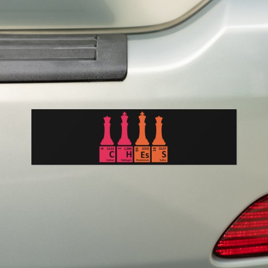 Schaakstukscheikundeonderdelen Bumpersticker (Op auto)