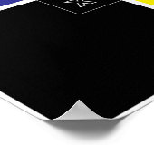 schaaktabel op CMYK-achtergrond Poster (Hoek)