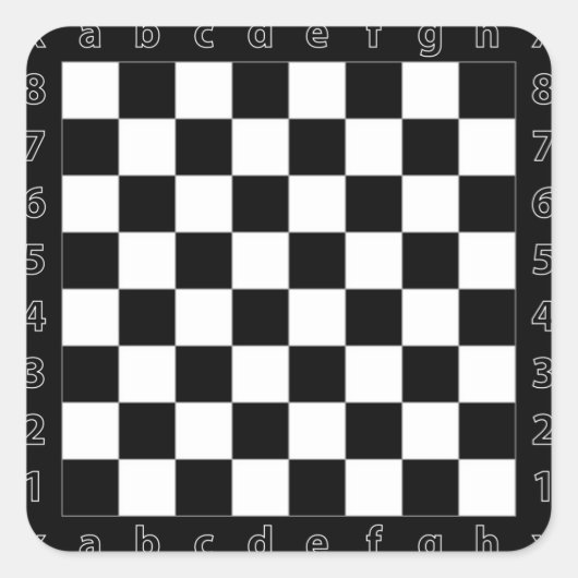 schaaktafel vierkante sticker (Voorkant)