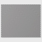 schaaktafel zwarte witte diagonalen cadeaupapier (Vlak)