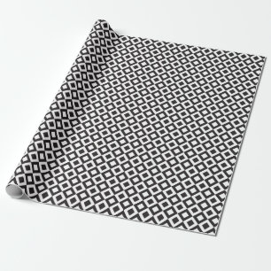 schaaktafel zwarte witte diagonalen cadeaupapier