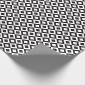 schaaktafel zwarte witte diagonalen cadeaupapier (Hoek)