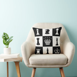 Schaakthema All-Over Print Sierkussen