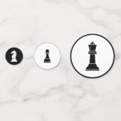Schaakthema Feest Confetti - Zwart & Wit Cirkels (Achterkanten)